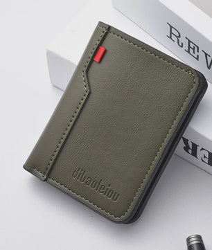 Her portefeuille: Ultra-dunne Mini PU Lederen Kaarthouder Portemonnee voor Heren