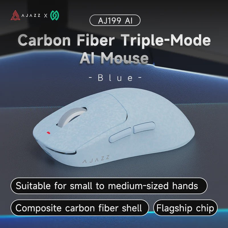 AJAZZ AJ199 Gaming Muis - 24000DPI, PAW3311 Sensor, Carbon Fiber, 3 Modi (2.4G/BT/Bedraad)