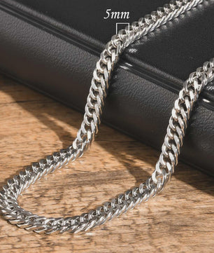 Vnox RVS Kubaanse Ketting voor Heren & Dames - 3/5/7/9mm Breed, Waterdicht & Hypoallergeen