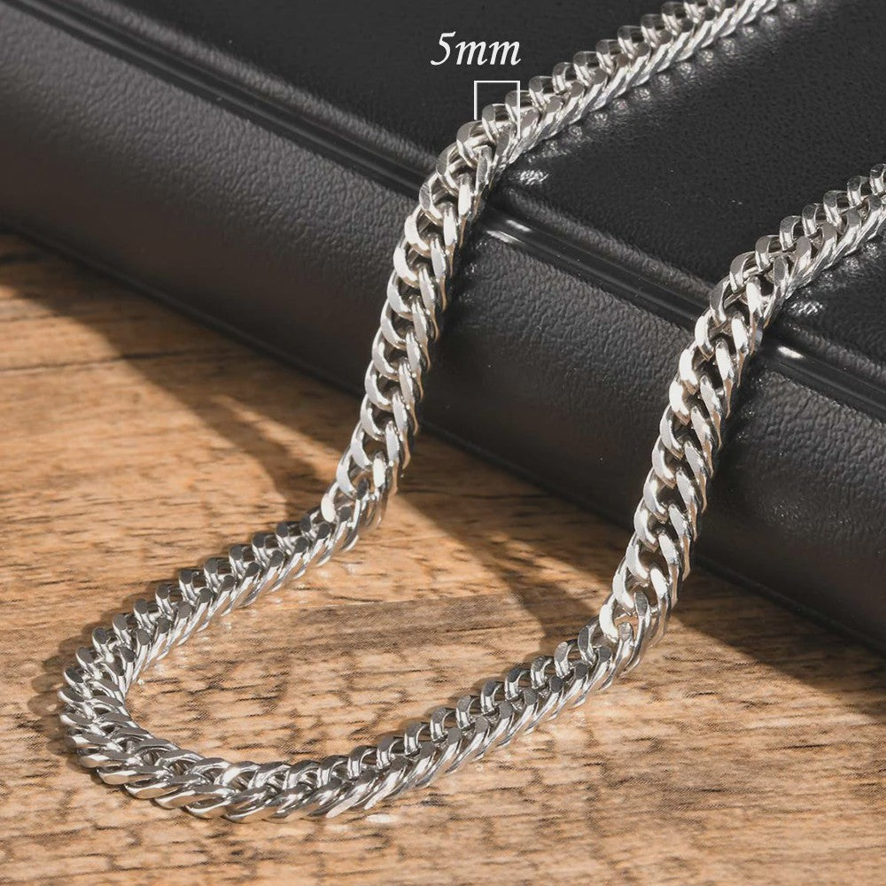 Vnox RVS Kubaanse Ketting voor Heren & Dames - 3/5/7/9mm Breed, Waterdicht & Hypoallergeen