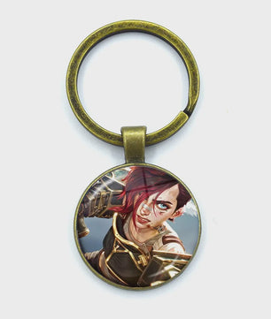 League of Legends Jinx Anime Glazen Hanger Sleutelhanger - Uniek Cadeau voor Fans