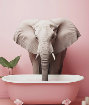 Grappige Dieren Poster Set - Kangoeroe, Nijlpaard, Olifant in Bad - Canvas Muurdecoratie