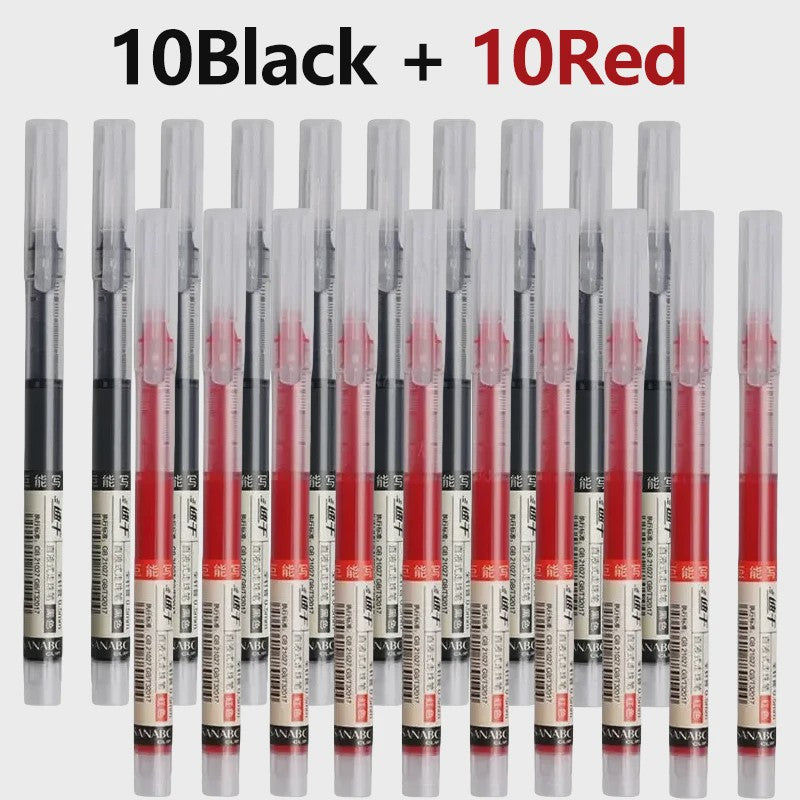 Set van 1-20x Gel Pen Zwart/Blauw/Rood - 0.5mm Naaldpunt voor Studenten & Kantoor