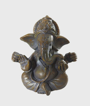 Ganesha Beeldje Bronskleurig - Hindoeïstische God Sculptuur voor Huis & Kantoor Decoratie