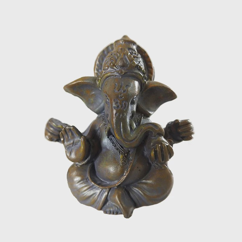 Ganesha Beeldje Bronskleurig - Hindoeïstische God Sculptuur voor Huis & Kantoor Decoratie