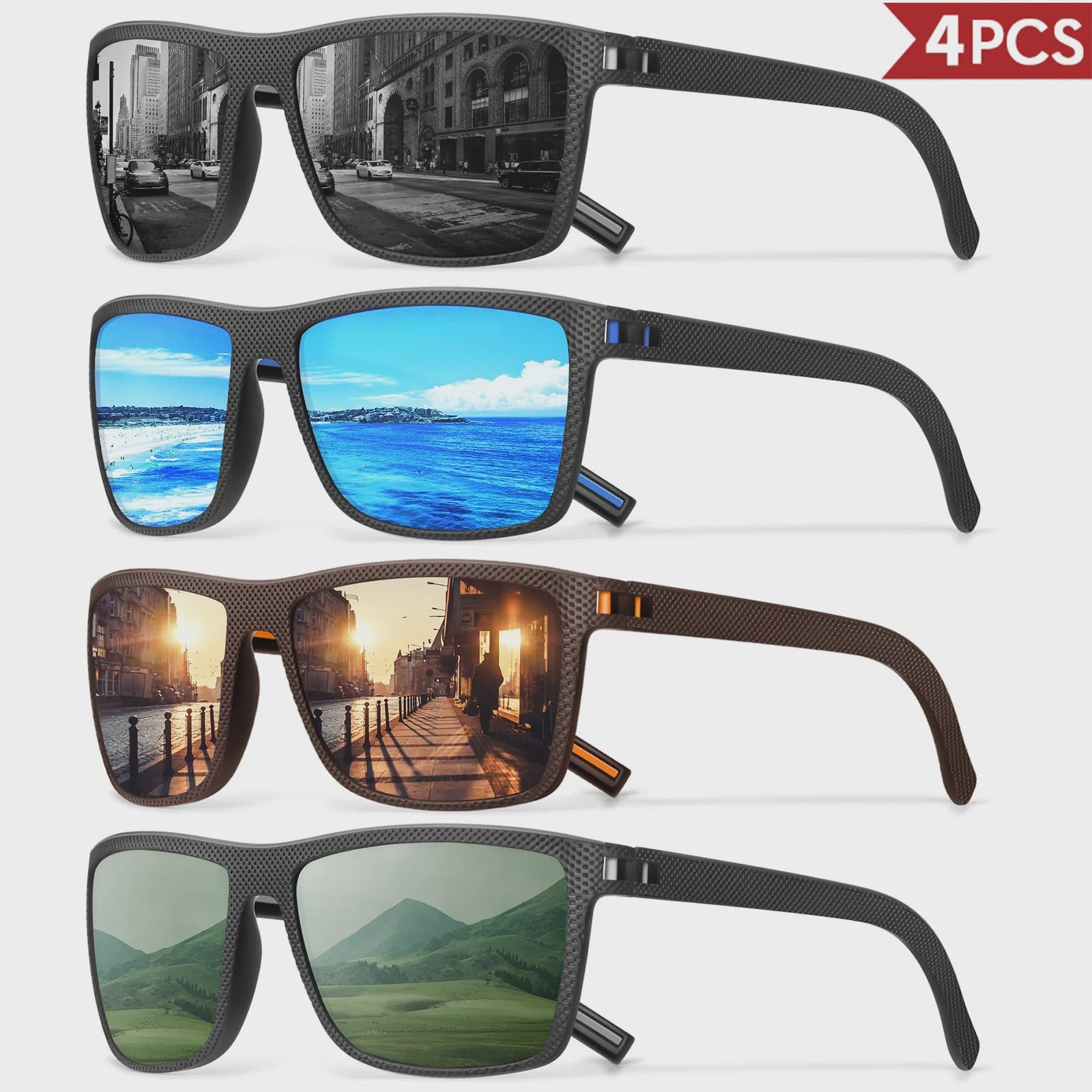 Designer Polarized Zonnebrillen Set voor Heren & Dames | UV400 Bescherming | Ideaal voor Buitenactiviteiten