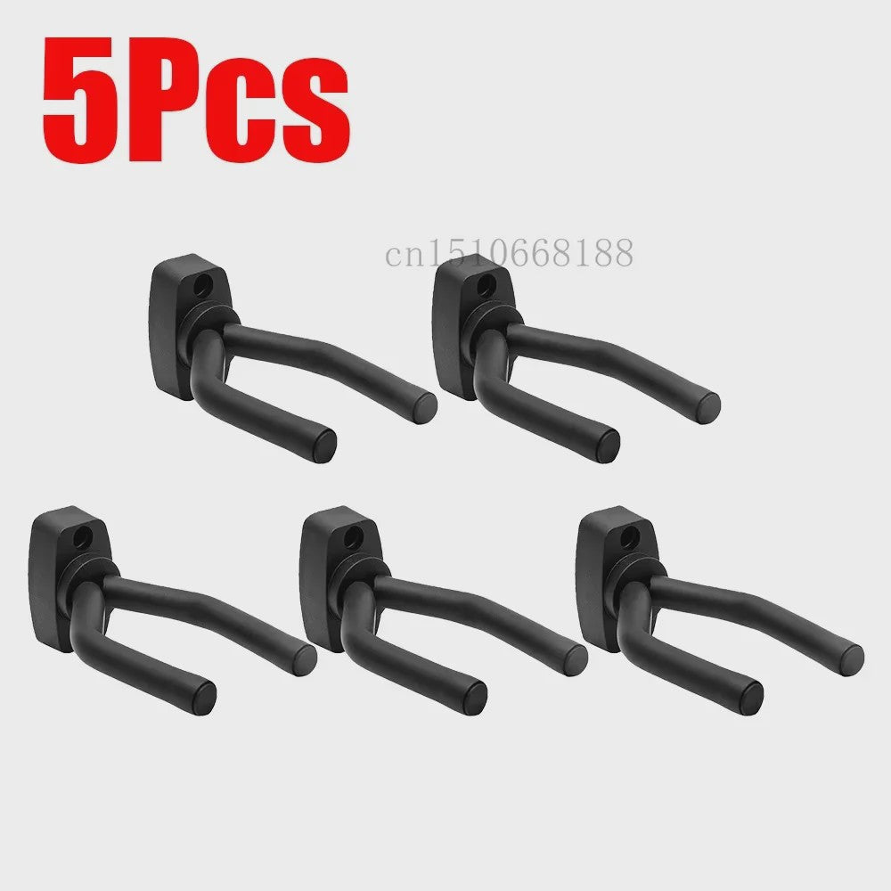 Gitaar Muurbeugel Hanger Set (1-10 Stuks) - Zwart - Universeel voor Gitaar, Bas, Ukulele