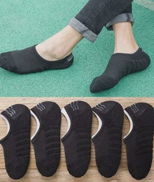 5 Paar Heren Invisible Sokken Katoen met Terry Bodem & Anti-Slip - Maat 41-45
