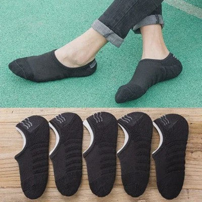 5 Paar Heren Invisible Sokken Katoen met Terry Bodem & Anti-Slip - Maat 41-45