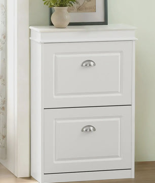 Stijlvolle Schoenenkast met 2 Klepkasten en 4 Opbergvakken - 54x83x24cm