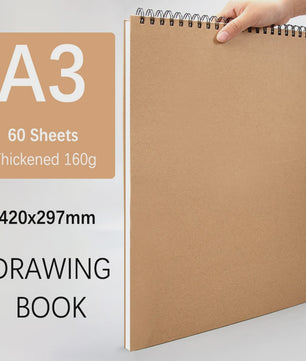 Professioneel Schetsboek 160gsm - 30 Vel Dik Tekenpapier met Spiraalbinding