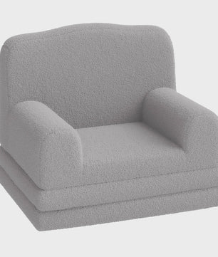 Kinderfauteuil omklapbaar tot slaapbank - Zachte Sherpa stof, Kroon design