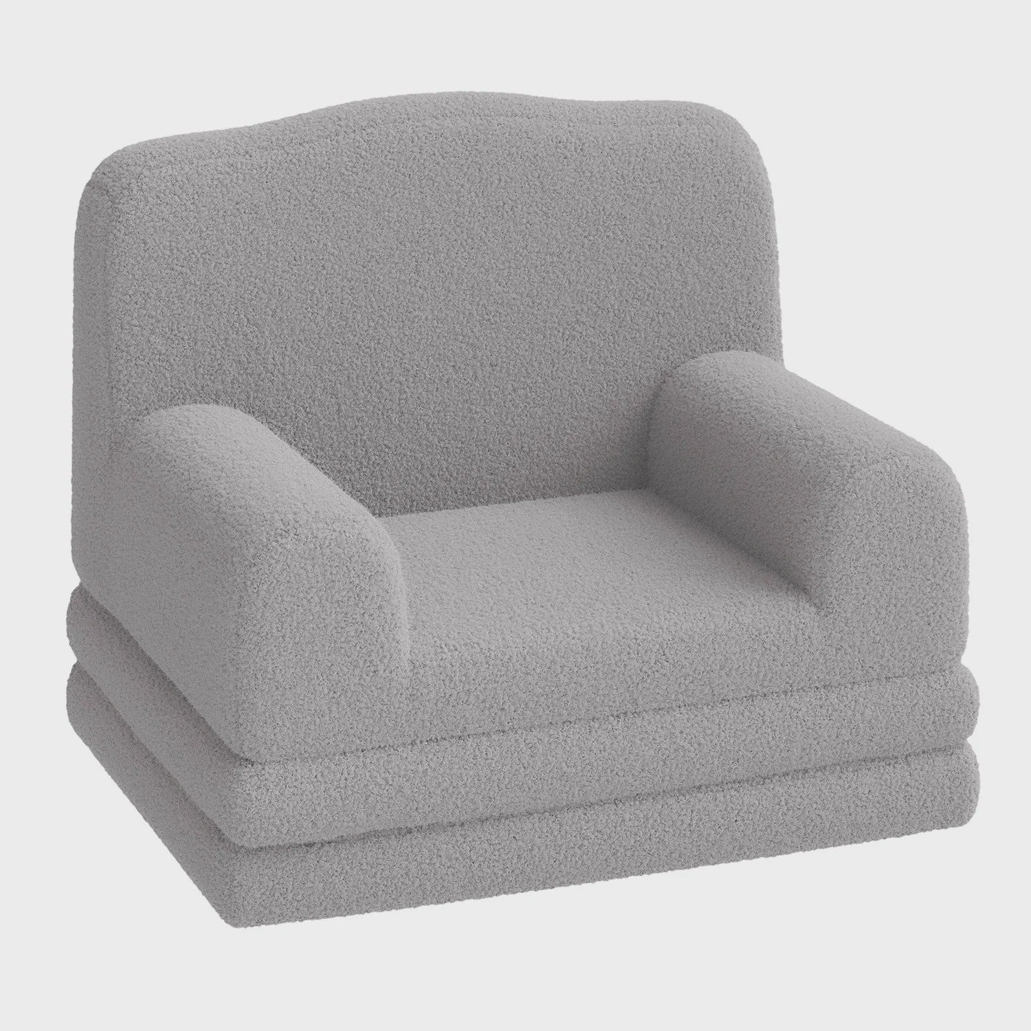 Kinderfauteuil omklapbaar tot slaapbank - Zachte Sherpa stof, Kroon design