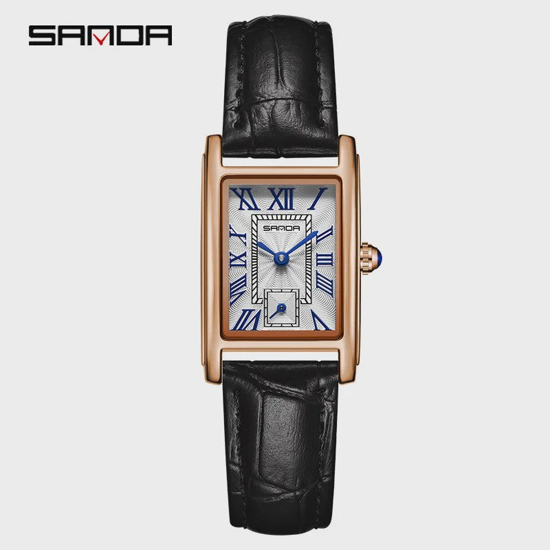 SANDA 1116 Elegante Dameshorloge Rechthoekig - Waterdicht & Stijlvol