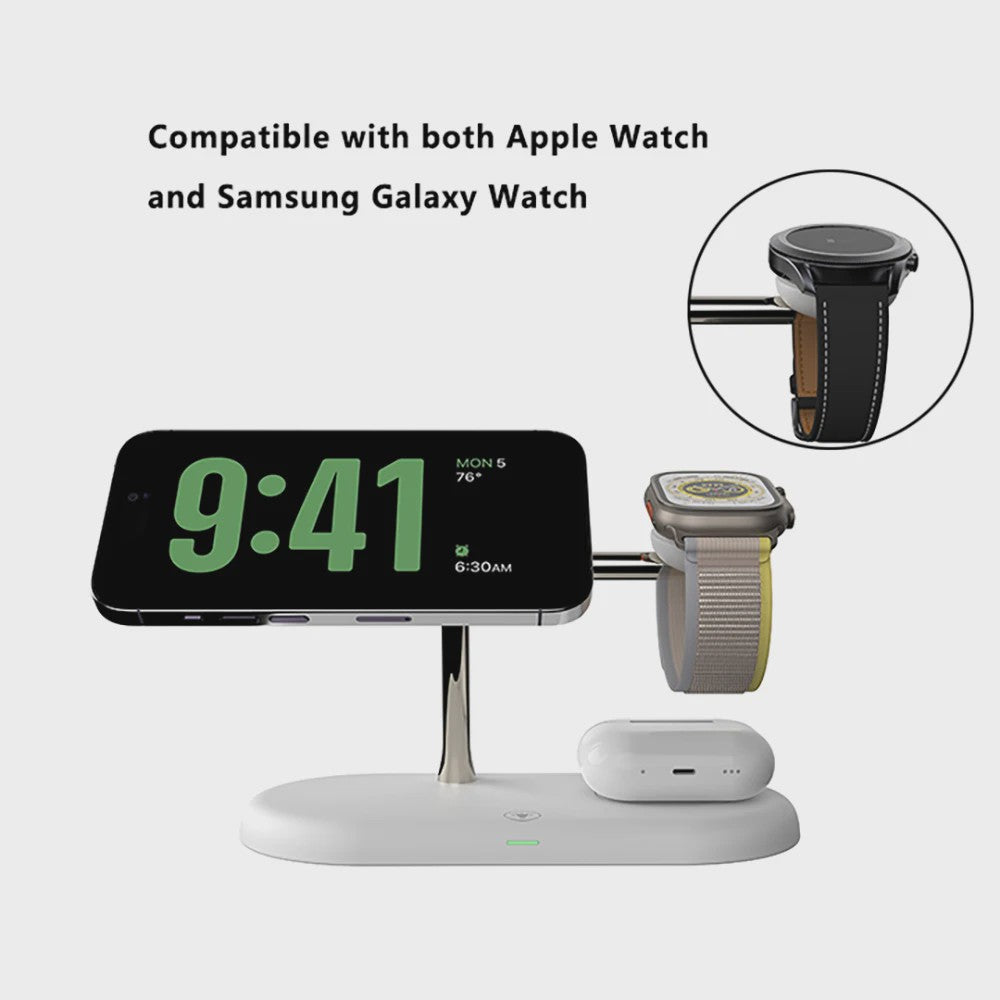 3-in-1 Draadloze Oplaadstandaard voor iPhone, Apple Watch & AirPods - Snel & Netjes