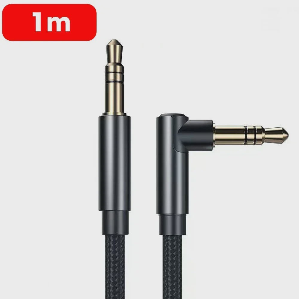 3.5mm Jack Audio Kabel 90 Graden Hoek Male-Male - Universele Aux Kabel voor Auto, Telefoon, Speaker