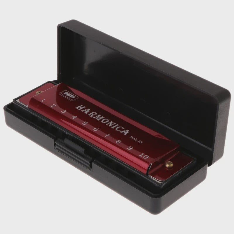 Diatonische Mondharmonica in C - 10 Gaten - Ideaal voor Beginners & Kinderen - Inclusief Hoesje