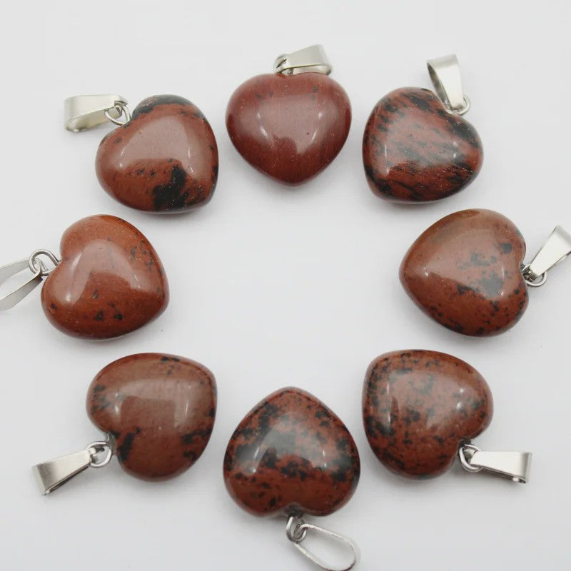 30x Natuursteen Hart Hangers (Amethist/Kwarts/Agaat) - DIY Sieraden Maken
