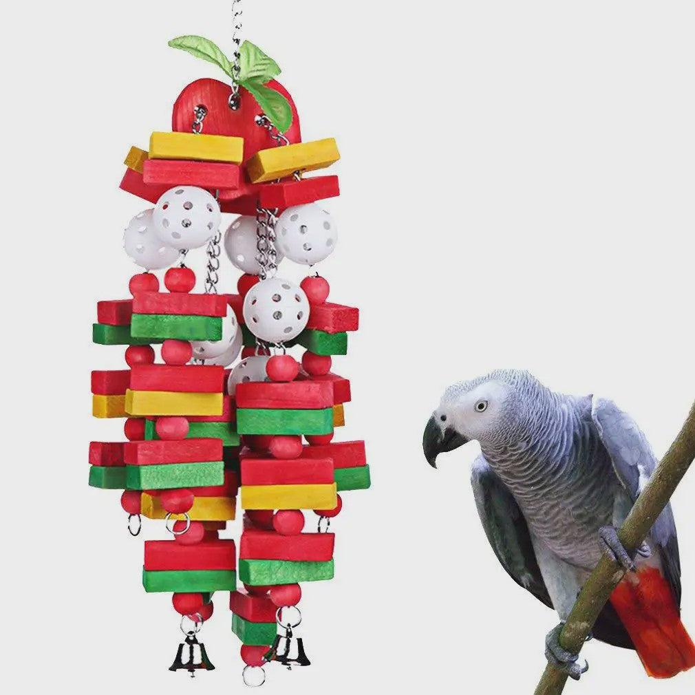 Kleurrijk Houten Vogel Speeltje - Kauwspeelgoed & Schommel voor Papegaaien en Parkieten