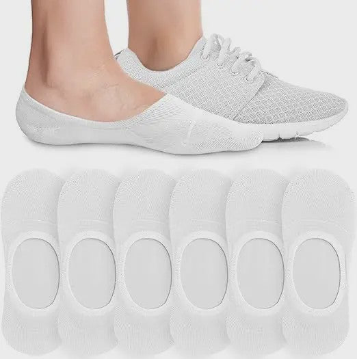 6/8 Paar Invisible Sokken Dames - Ademend Katoen, Antislip & Dunne Sneakersokken