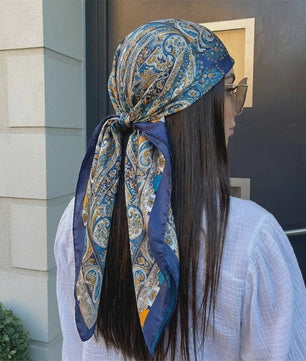 Luxe Zijden Vierkante Sjaal 90x90cm - Stijlvol Foulard voor Dames
