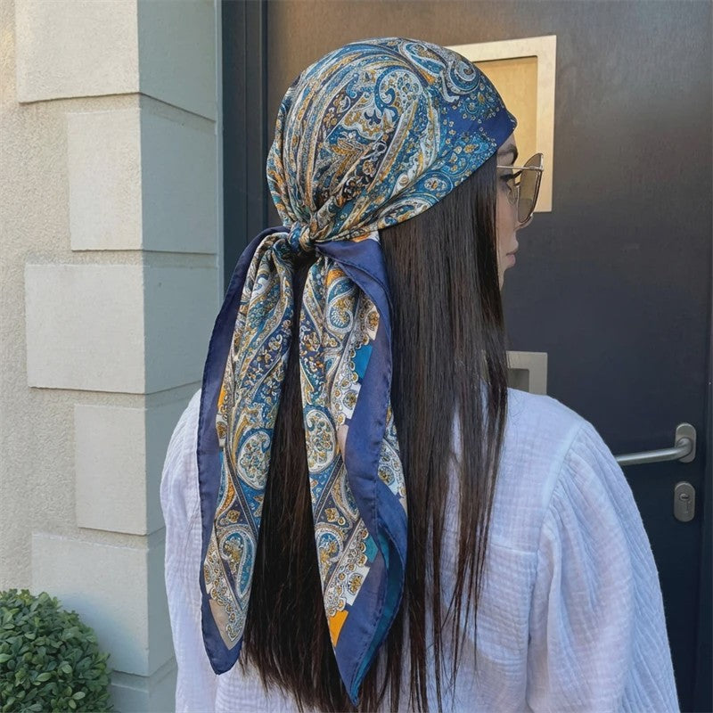 Luxe Zijden Vierkante Sjaal 90x90cm - Stijlvol Foulard voor Dames