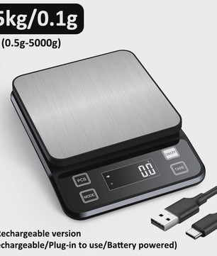 Digitale Keukenweegschaal 10kg - 0.1g Precisie, Waterdicht RVS, LCD Display