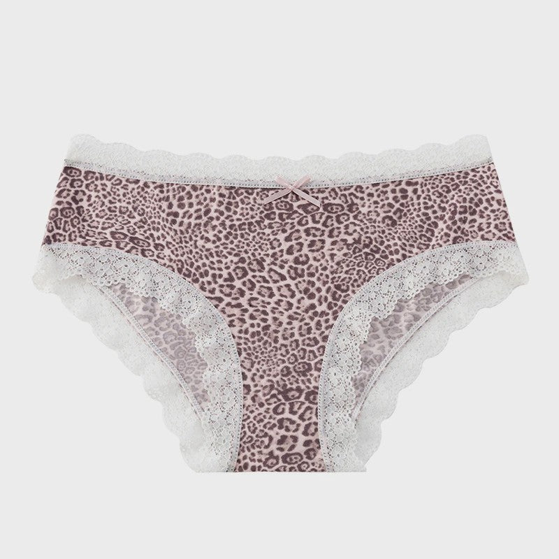 Dames Kant & Luipaardprint Thong Panties - Sexy, Ademend & Comfortabel Ondergoed