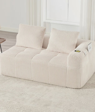 Moderne Modulaire Bank met Bekerhouder en Zijvak - Compact & Comfortabel