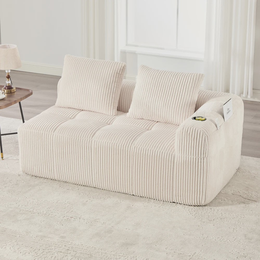 Moderne Modulaire Bank met Bekerhouder en Zijvak - Compact & Comfortabel