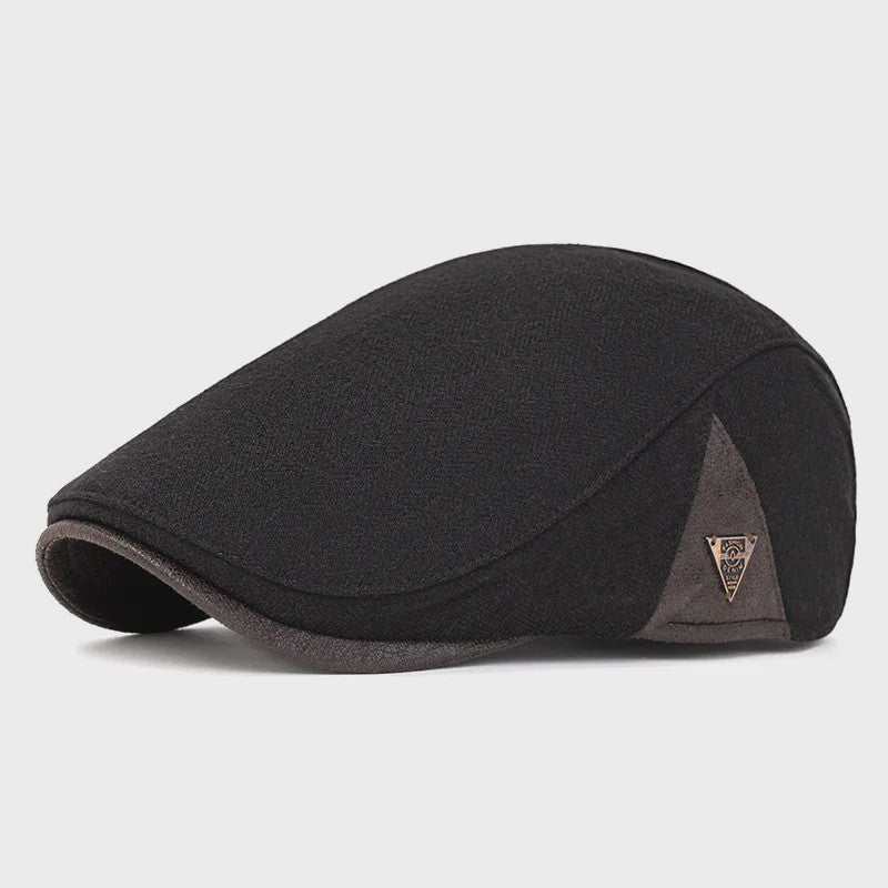 Vintage Heren Oktagonale Pet - Stijlvolle Visgraat & Streep Casual Hoed voor Dagelijks Gebruik