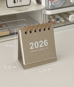 Mini Bureaukalender 2026 - Creatieve Spiraalgebonden Kalender voor Bureau Decoratie & Kantoor