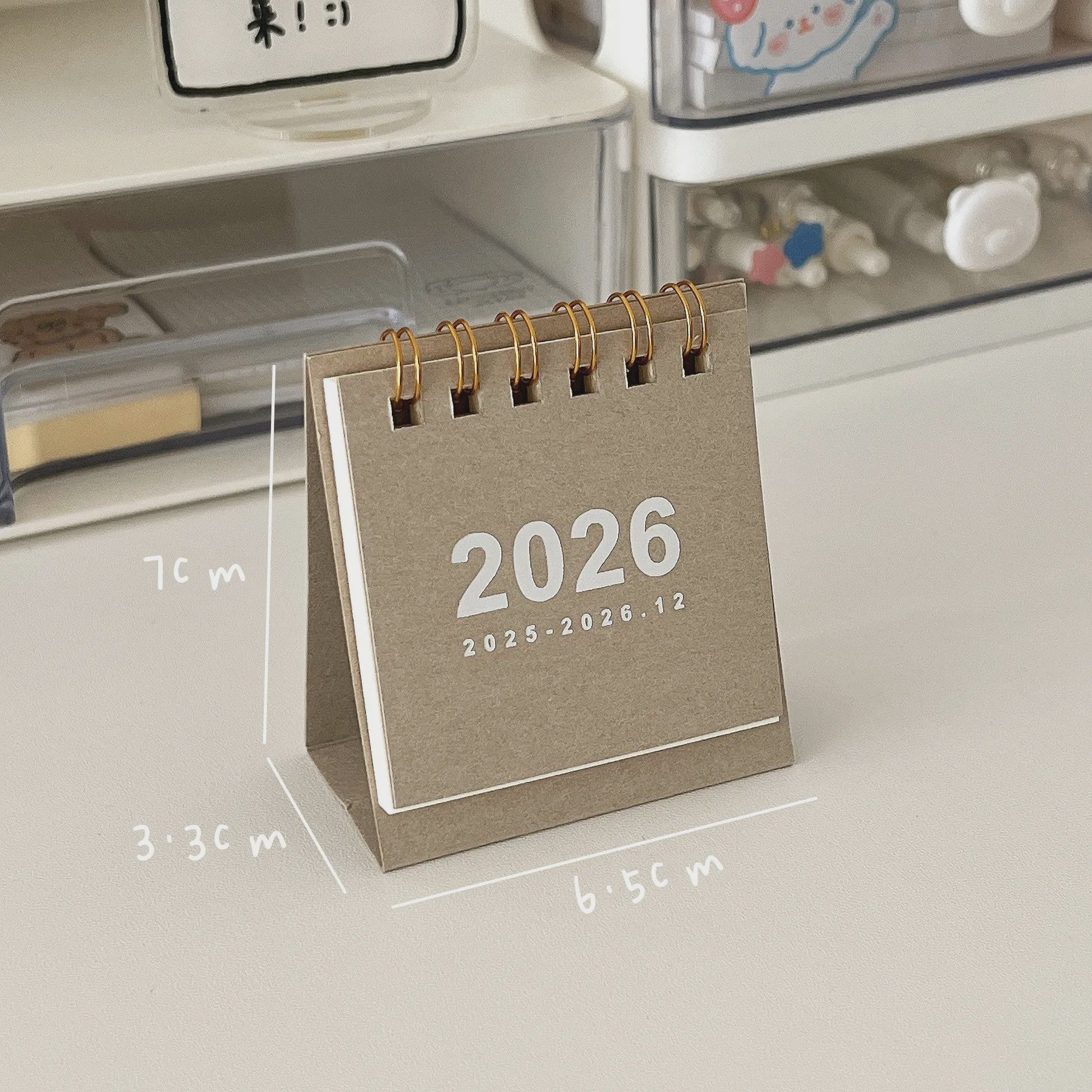 Mini Bureaukalender 2026 - Creatieve Spiraalgebonden Kalender voor Bureau Decoratie & Kantoor