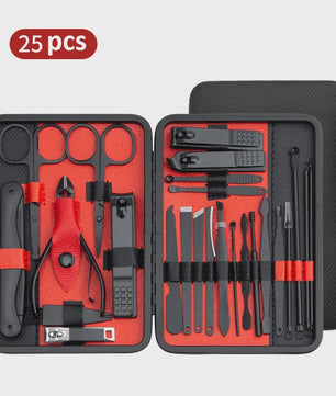 Professionele Manicure & Pedicure Set - 10/15/25 Stuks - Roestvrij Staal - Inclusief Draagbare Koffer