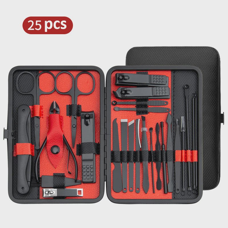 Professionele Manicure & Pedicure Set - 10/15/25 Stuks - Roestvrij Staal - Inclusief Draagbare Koffer