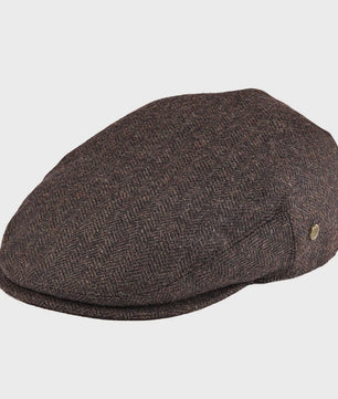 Stijlvolle Heren & Dames Tweed Flat Cap - Ierse Pet in Visgraatpatroon