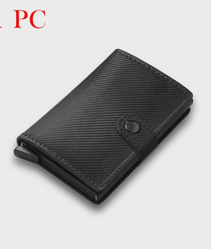 Minimalistische RFID-blokkerende Cardholder met Automatische Pop-Up | PU Leer