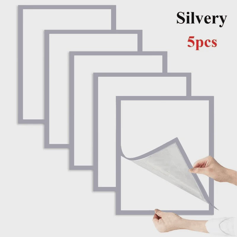 Set van 10 Magnetische Fotolijsten - A4/A6 - Zelfklevend & Herbruikbaar - Goud, Zilver, Zwart