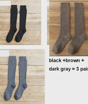 6 Paar Heren Kniehoge Thermosokken - Warm & Dik - Compressie - Maat 38-44