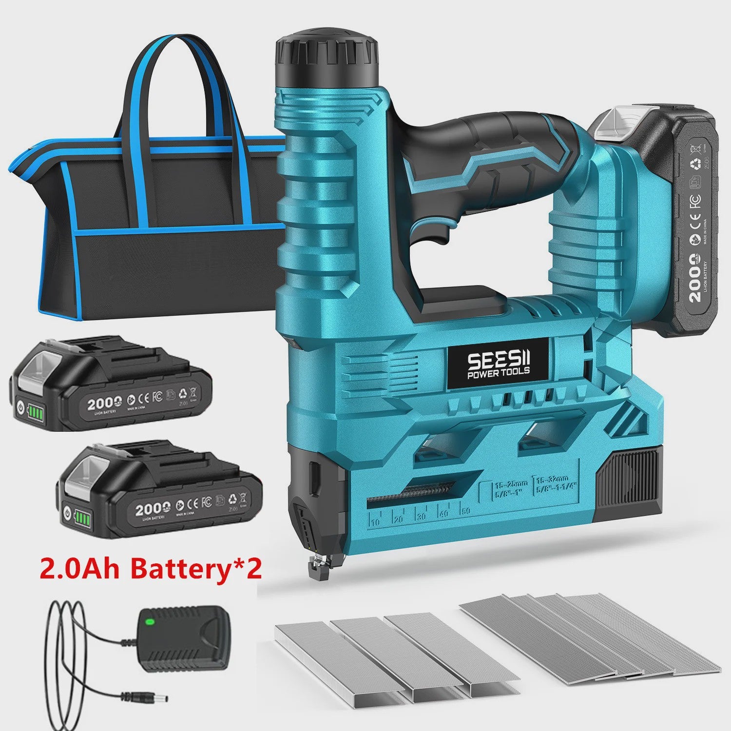 Accu Nagel- en Tackermachine 18V - Krachtig, Draadloos & Compleet met 2 Accu's