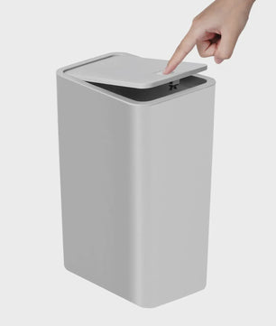 Stijlvolle Prullenbak met Drukdeksel - 10L Kleine Afvalbak voor Badkamer, Slaapkamer, Woonkamer