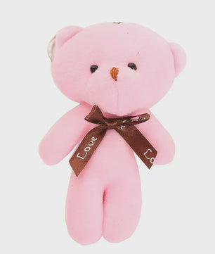 Set van 10 Mini Strikje Teddybeer Pluche Hangers - Kleurrijk en Zacht