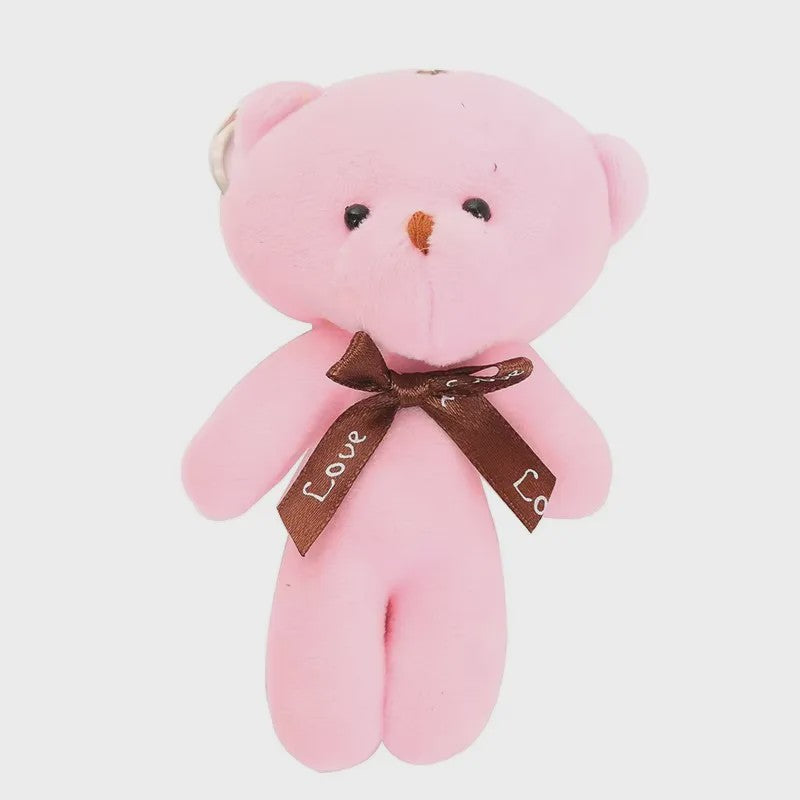 Set van 10 Mini Strikje Teddybeer Pluche Hangers - Kleurrijk en Zacht
