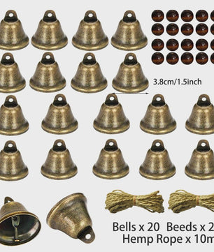 Vintage Messing Belletjes 38mm - DIY Knutselpakket voor Windgordijnen, Kerst & Huisdier Training