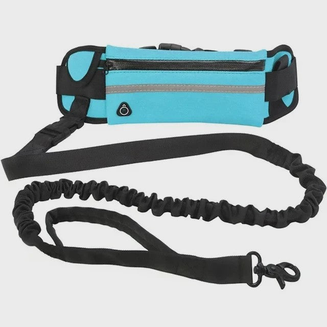 Handsfree Hondentuig met Heuptas - Reflecterend, Intrekbaar & Elastisch voor Lopen & Rennen