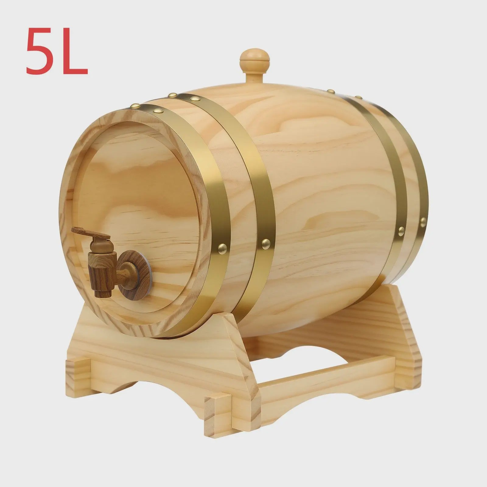 Eikenhouten Wijnvat 3L/5L met Tap & Standaard - Perfect voor Whisky, Wijn of Rum