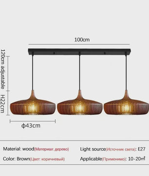 Wabi-Sabi Houten Hanglamp LED - Vintage Minimalistisch Design