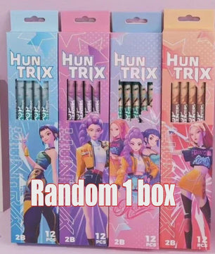 Set van 12 K-Pop Hantrix Tekenpotloden - Schattig Cartoon Design voor Kinderen