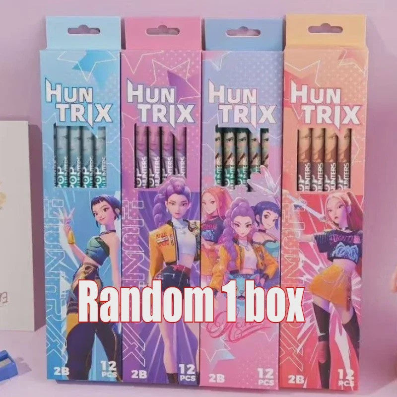 Set van 12 K-Pop Hantrix Tekenpotloden - Schattig Cartoon Design voor Kinderen
