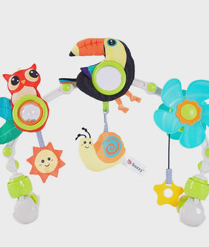 Multifunctionele Baby Activiteitenboog met Muziek & Speelgoed - Kinderwagen, Reiswieg, Autostoel